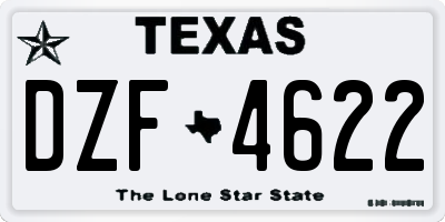 TX license plate DZF4622