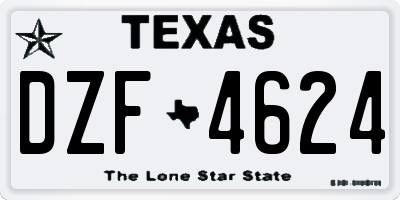 TX license plate DZF4624
