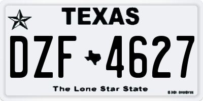 TX license plate DZF4627