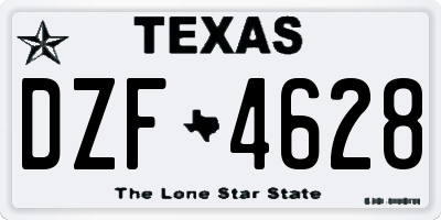 TX license plate DZF4628