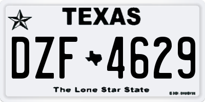 TX license plate DZF4629