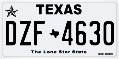 TX license plate DZF4630