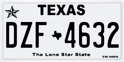 TX license plate DZF4632