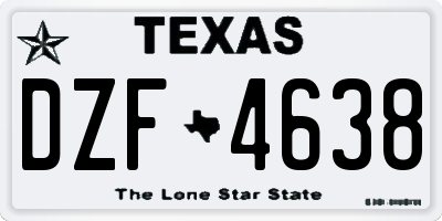 TX license plate DZF4638