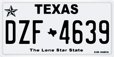 TX license plate DZF4639