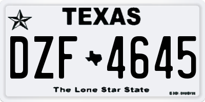 TX license plate DZF4645