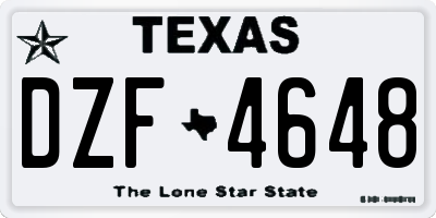 TX license plate DZF4648