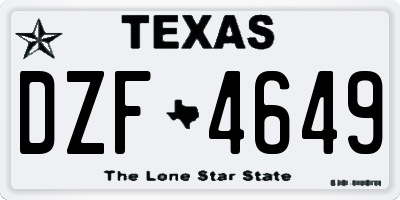 TX license plate DZF4649