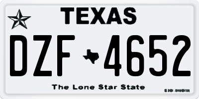 TX license plate DZF4652