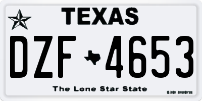 TX license plate DZF4653