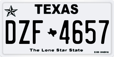 TX license plate DZF4657