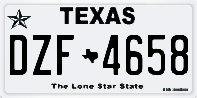 TX license plate DZF4658