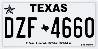 TX license plate DZF4660