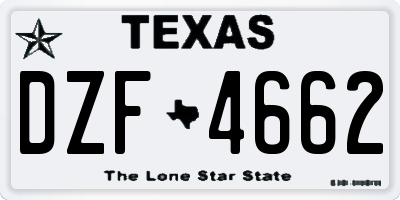 TX license plate DZF4662
