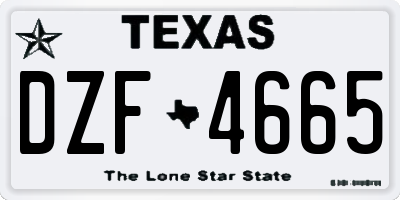 TX license plate DZF4665