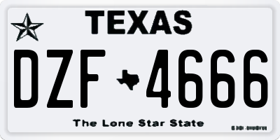 TX license plate DZF4666