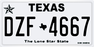 TX license plate DZF4667