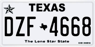 TX license plate DZF4668
