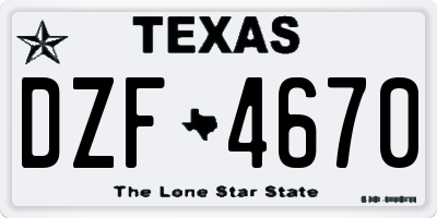 TX license plate DZF4670