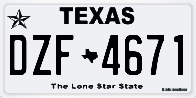 TX license plate DZF4671