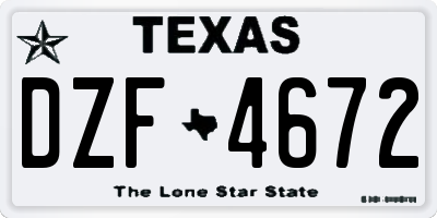 TX license plate DZF4672