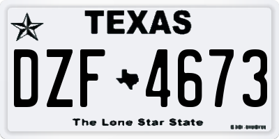 TX license plate DZF4673