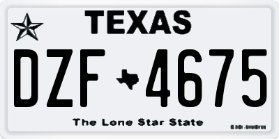 TX license plate DZF4675