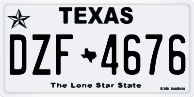 TX license plate DZF4676