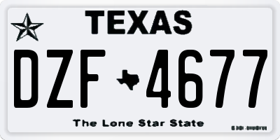 TX license plate DZF4677