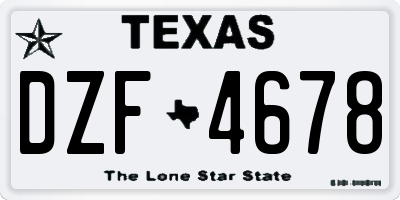 TX license plate DZF4678