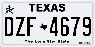 TX license plate DZF4679