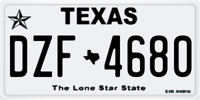 TX license plate DZF4680