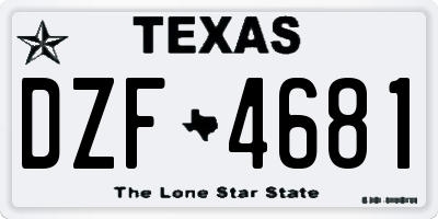 TX license plate DZF4681