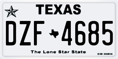 TX license plate DZF4685