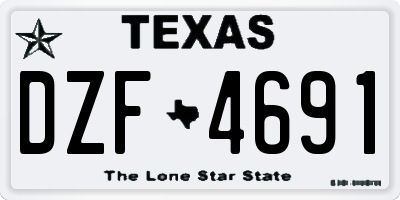 TX license plate DZF4691