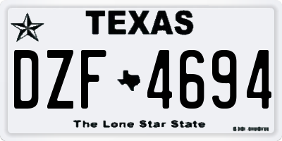 TX license plate DZF4694