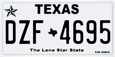 TX license plate DZF4695