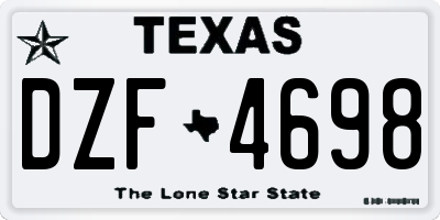 TX license plate DZF4698