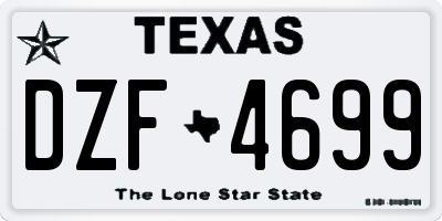 TX license plate DZF4699