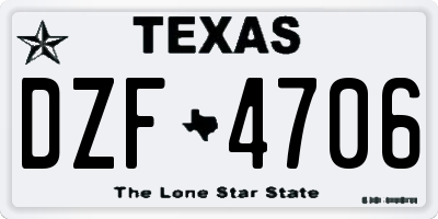 TX license plate DZF4706