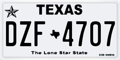 TX license plate DZF4707