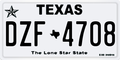 TX license plate DZF4708