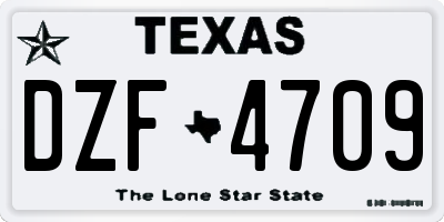 TX license plate DZF4709