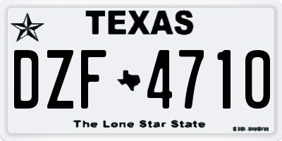 TX license plate DZF4710