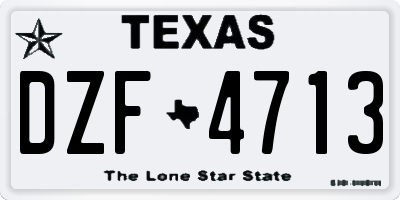 TX license plate DZF4713