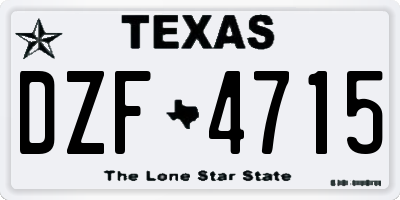 TX license plate DZF4715