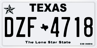 TX license plate DZF4718