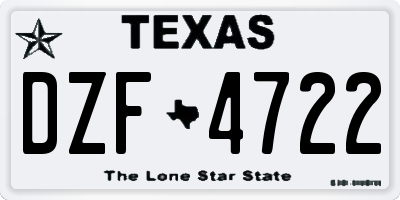 TX license plate DZF4722
