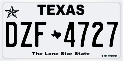 TX license plate DZF4727