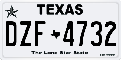 TX license plate DZF4732